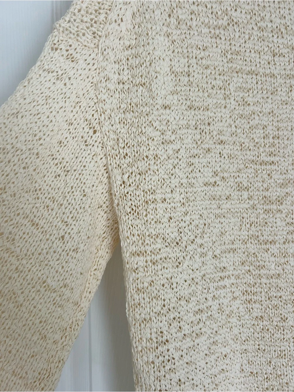 J.Crew Montauk pullover sweater in antique white Cream Coastal Casual Medium M